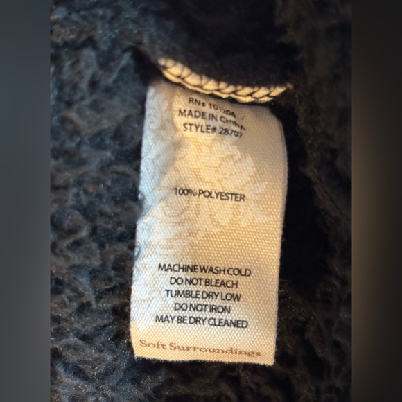 Soft Surroundings Charcoal Teddy Jacket - Picture 3 of 4